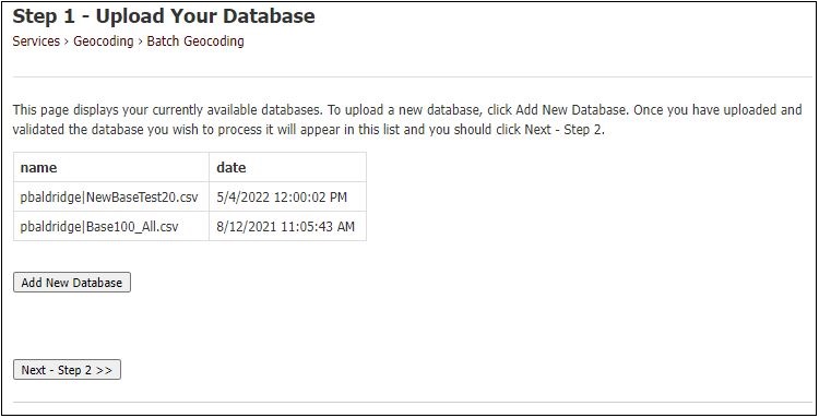Upload your database